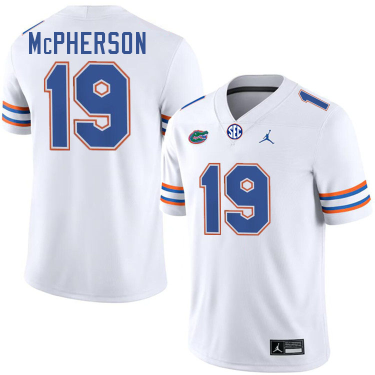 Evan McPherson Florida Jersey,Florida Gators #19 Evan McPherson Jersey Youth Uniforms-White